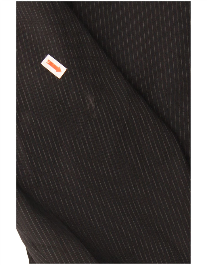 Jaqueta blazer masculina Zara com 2 botões EU 50 lã listrada preta média