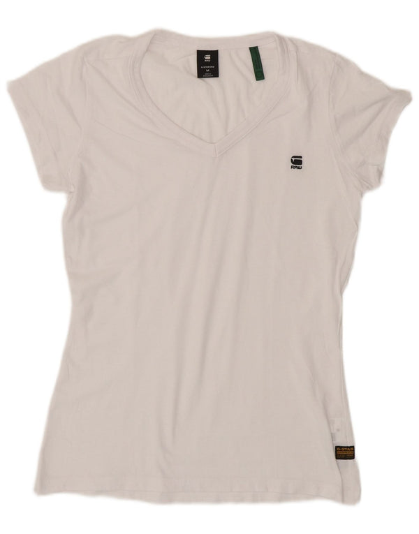 Camiseta feminina G-Star Top UK 12 algodão branco médio