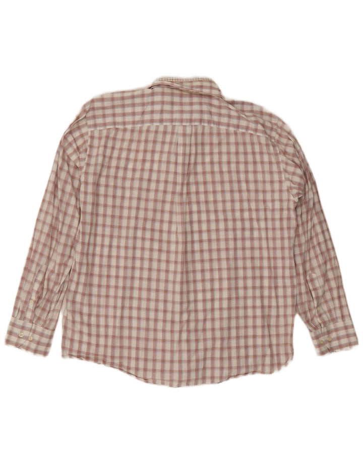 Camisa masculina Sergio Tacchini grande algodão xadrez branco