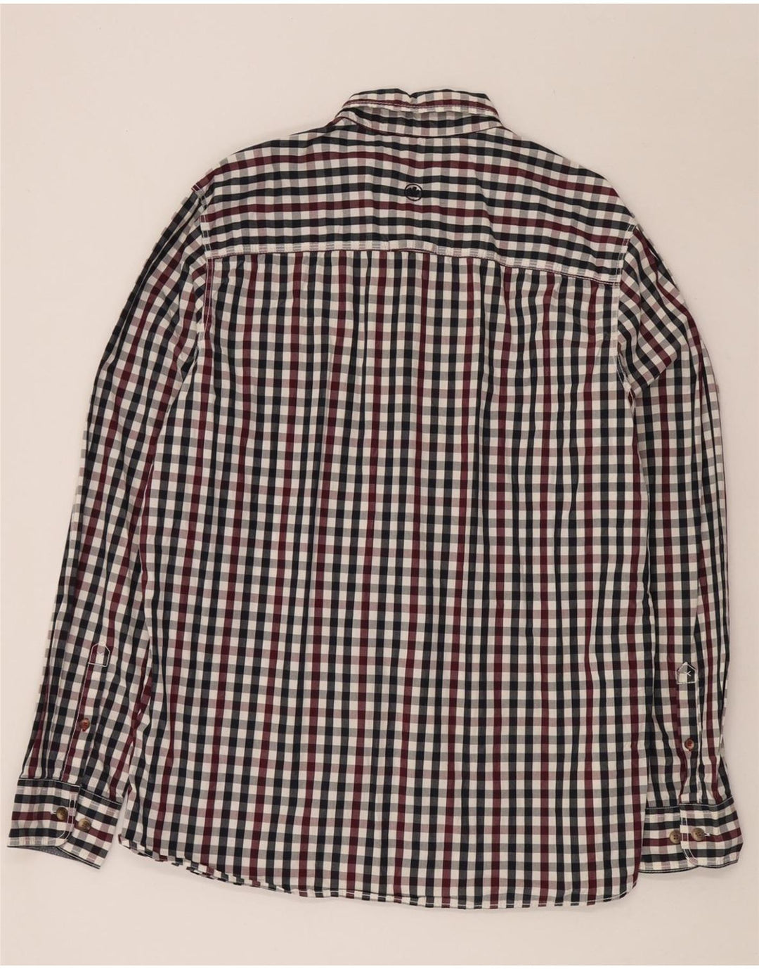 FAT FACE Camisa masculina clássica de ajuste grande de algodão xadrez multicolorido
