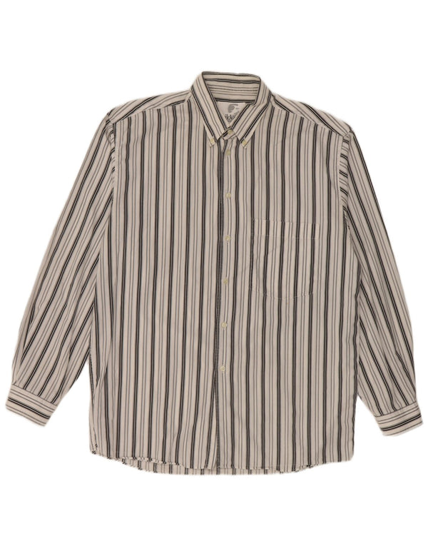 Camisa masculina vintage grande listrada branca