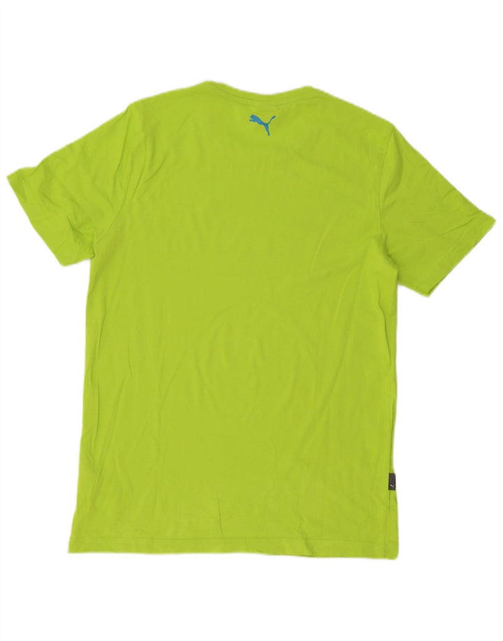 Puma Mens Graphic T-Shirt Top Médio Algodão Verde