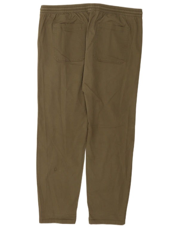 Calças cônicas masculinas Marks & Spencer XL W38 L29 algodão cáqui