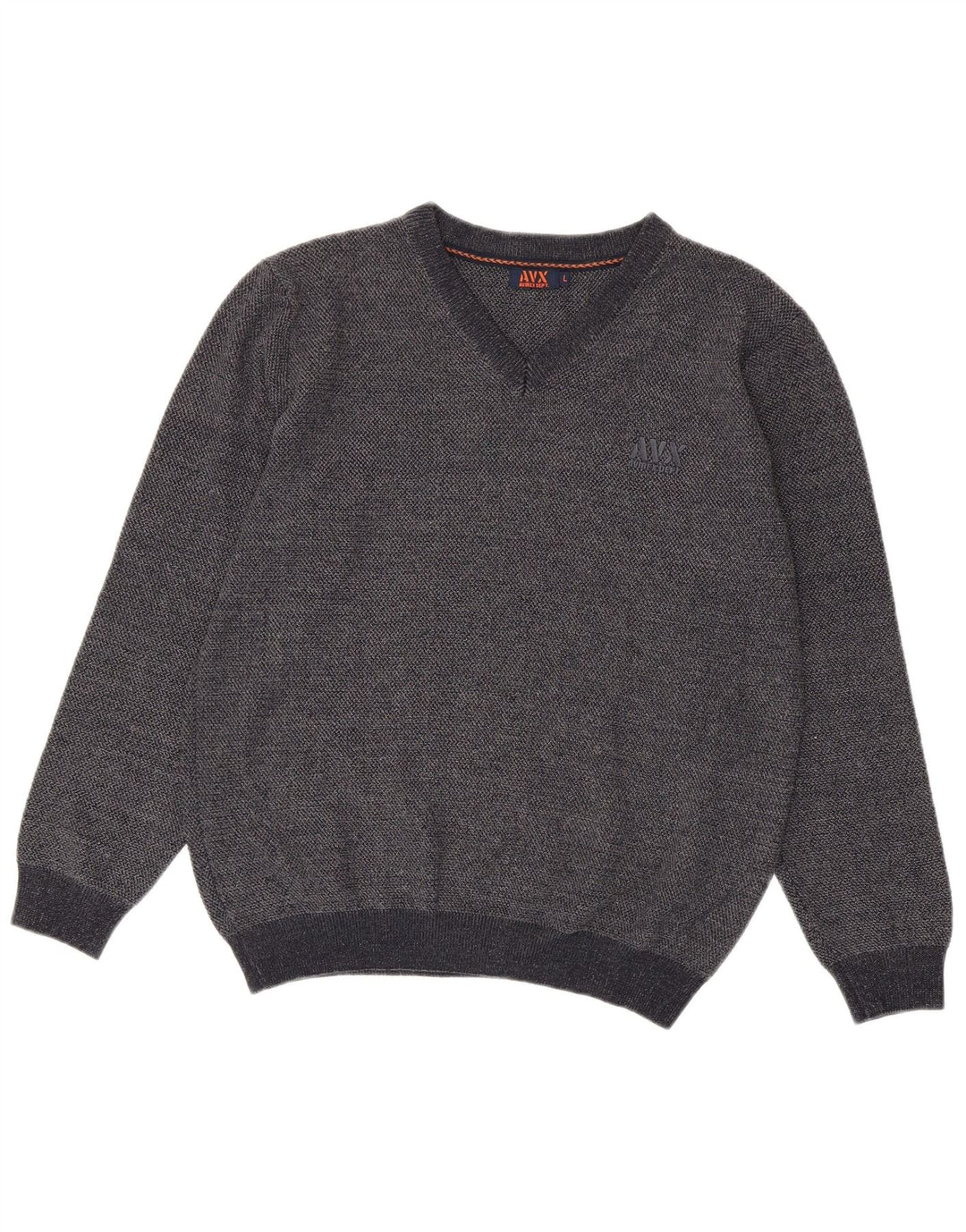 Suéter masculino Avirex com decote em V grande viscose cinza