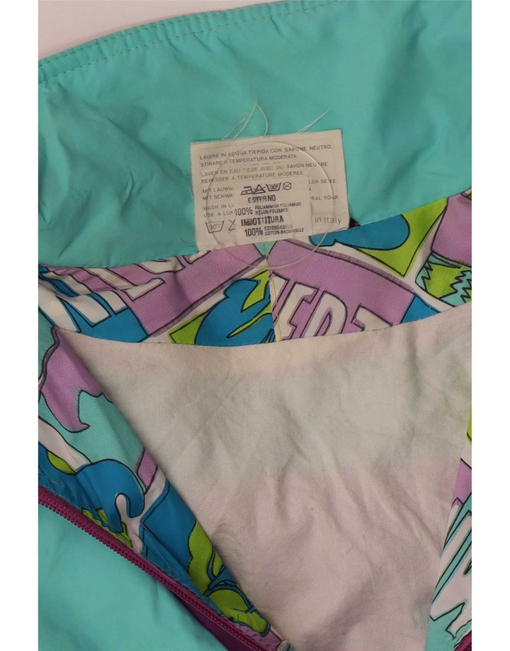 Desculpe feminino gráfico anorak jaqueta IT 46 grande retro multicolorido