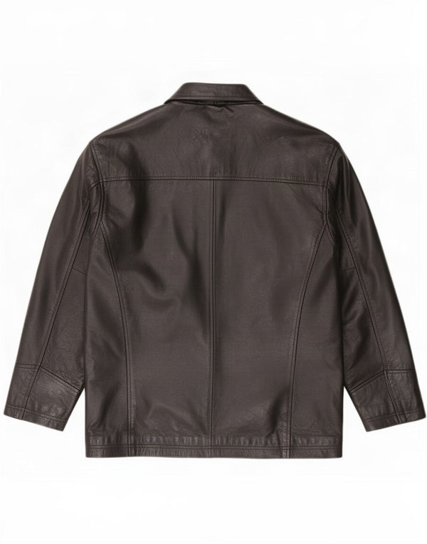 Jaqueta de couro masculina vintage UK 40 grande preta