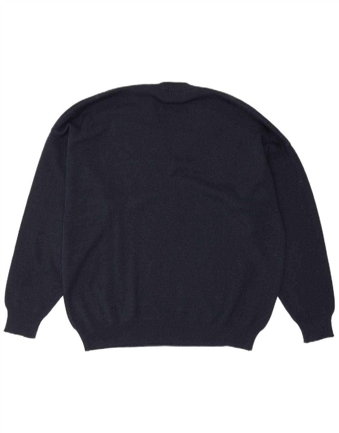Suéter masculino Il Granchio com decote em V XL lã azul marinho