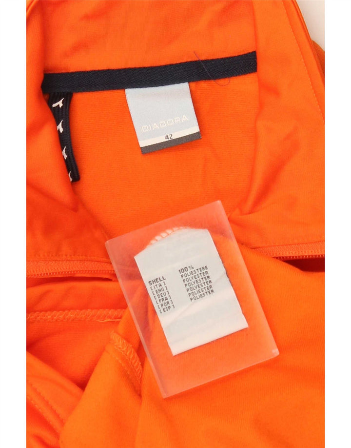 Diadora Womens Graphic Tracksuit Top Jacket IT 42 Médio Laranja Poliéster