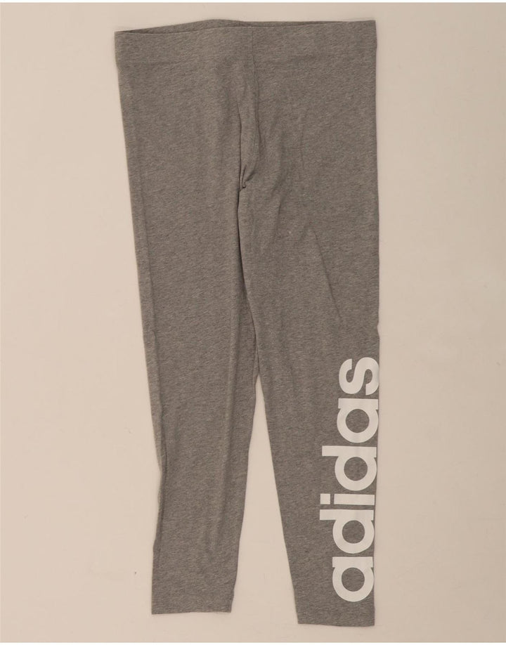 ADIDAS Womens Graphic Leggings UK 14 Medium Grey Vintage Adidas and Second-Hand Adidas from Messina Hembry 