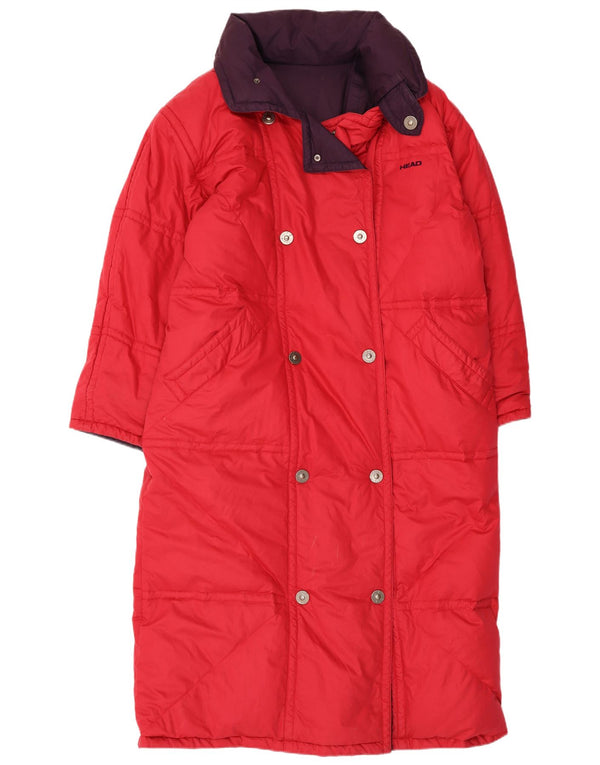 HEAD Casaco feminino superdimensionado reversível acolchoado IT 48 XL algodão vermelho