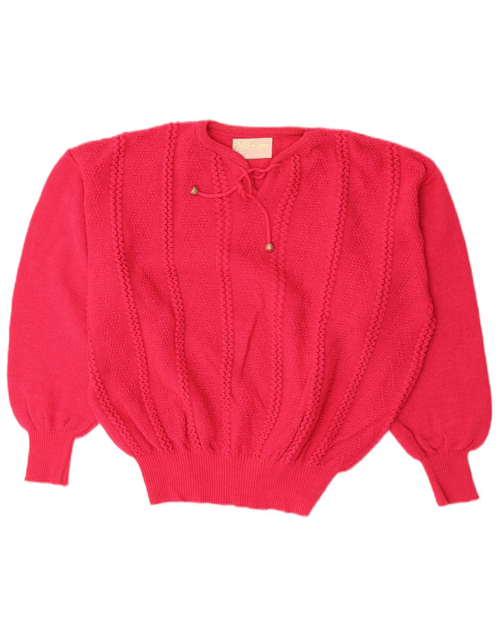 Suéter feminino MODEN com decote em V UE 48/50 2XL caxemira rosa