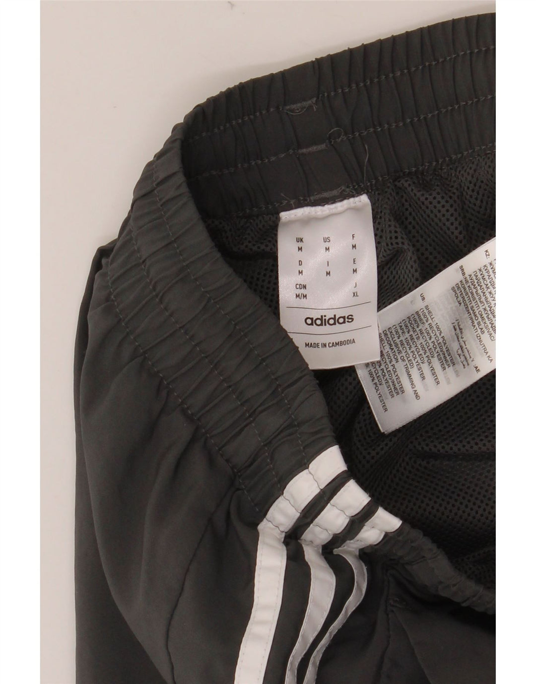 Shorts esportivos masculinos ADIDAS poliéster cinza médio