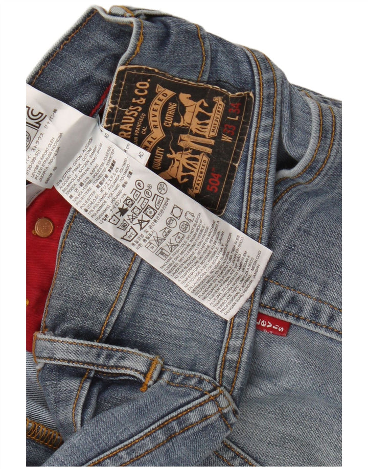 Levi's Masculino 504 Straight Jeans W33 L27 Azul Algodão