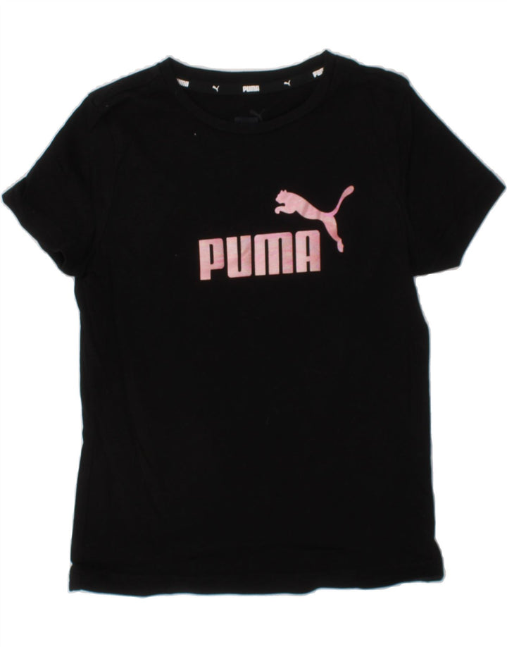 PUMA Boys Graphic T-Shirt Top 7-8 Years Black Cotton Vintage Puma and Second-Hand Puma from Messina Hembry 