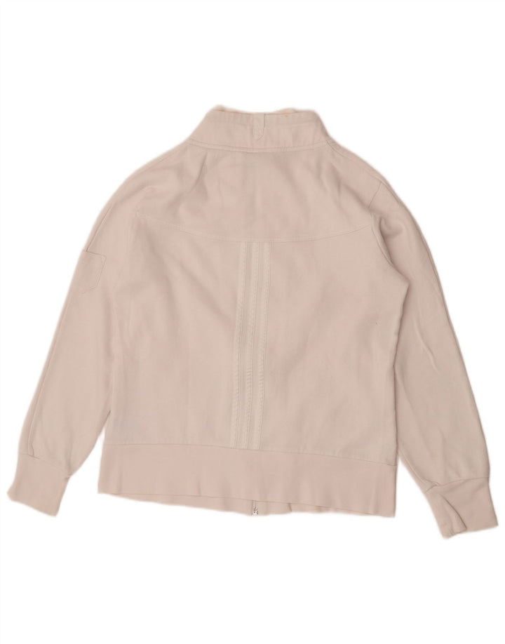 Adidas Womens Tracksuit Top Jacket UK 16 Grande Algodão Branco
