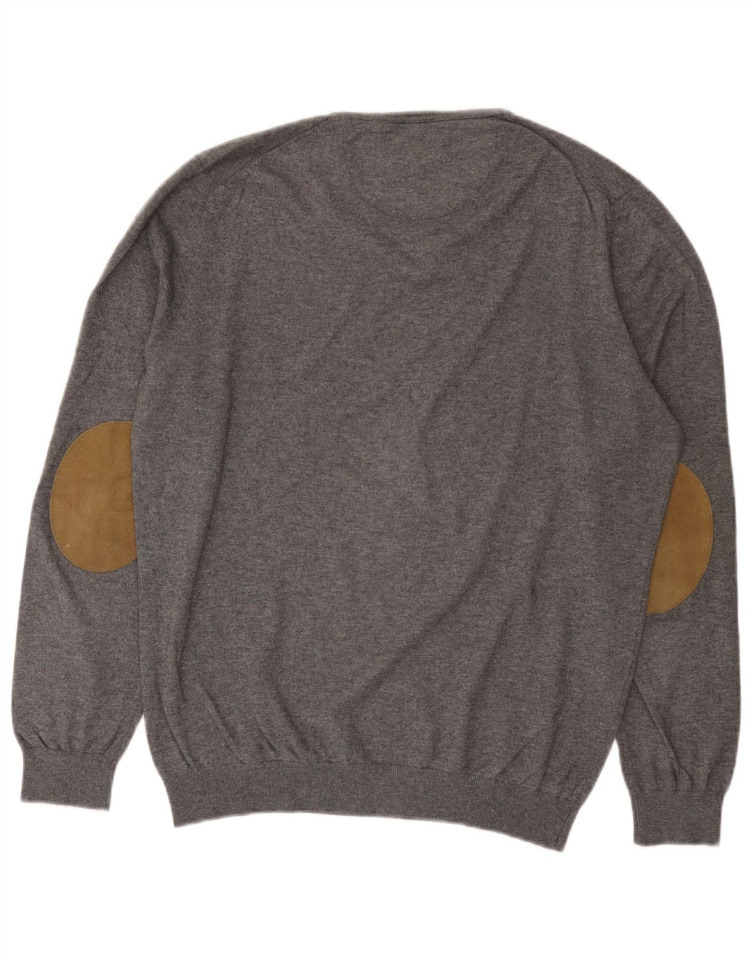Suéter feminino Massimo Dutti com decote em V Reino Unido 16 grande algodão cinza