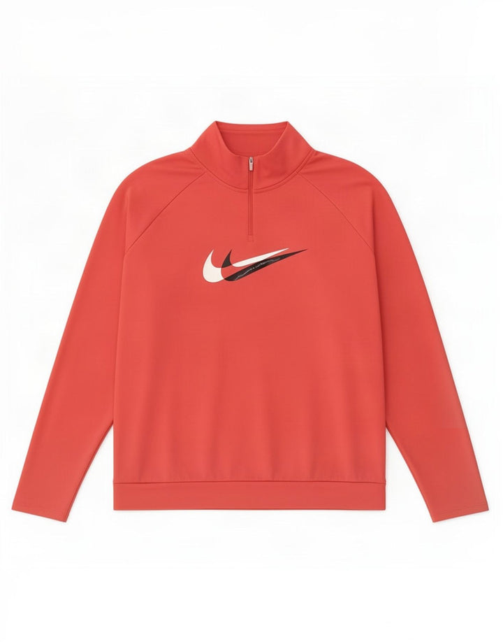 Pulôver feminino Nike Dri Fit com gola e zíper, blusa de treino UK 18 XL rosa poliéster