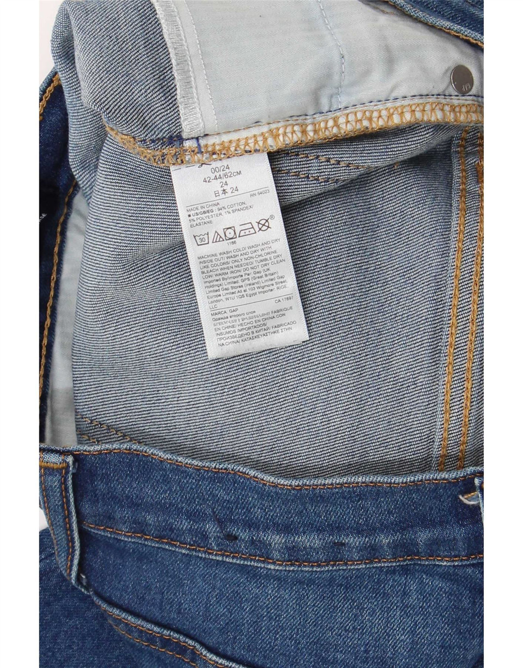 Jeans recortados femininos Gap IT 42/44 médio W28 L26 algodão azul