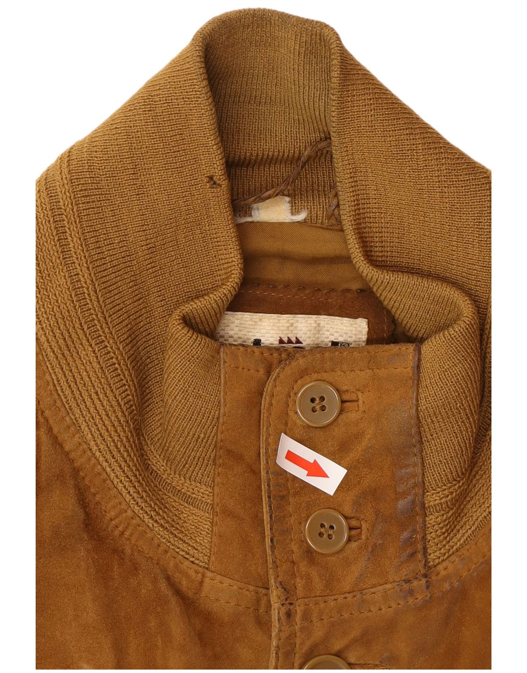 Jaqueta bomber masculina de camurça Conbipel Reino Unido 42 XL couro marrom