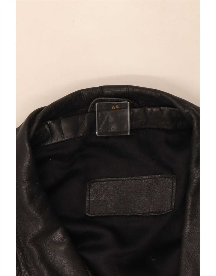Jaqueta de couro masculina vintage para motociclista IT 44 XS preta