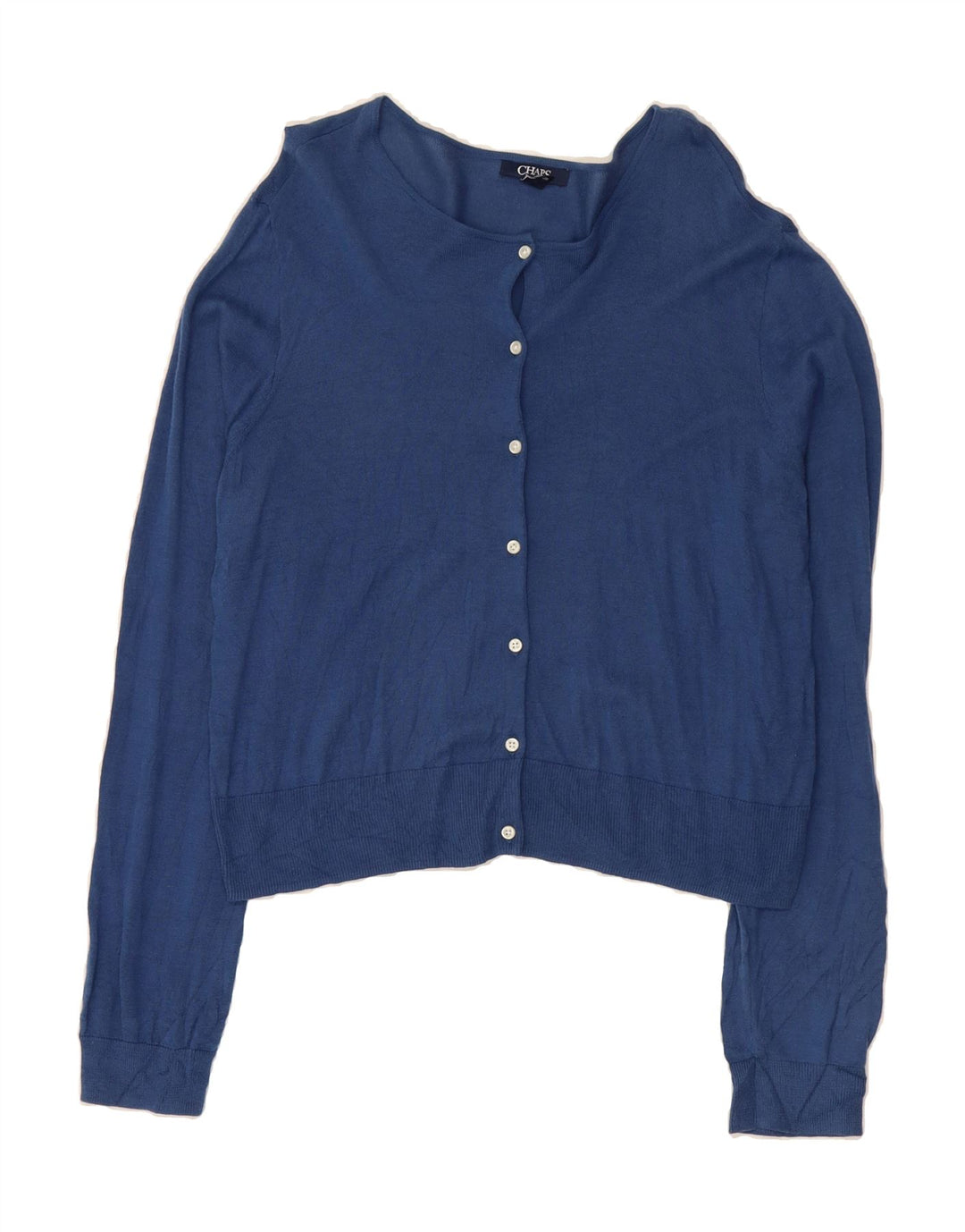 CHAPS Womens Crop Cardigan Sweater UK 18 XL Navy Blue Cotton Vintage Chaps and Second-Hand Chaps from Messina Hembry 