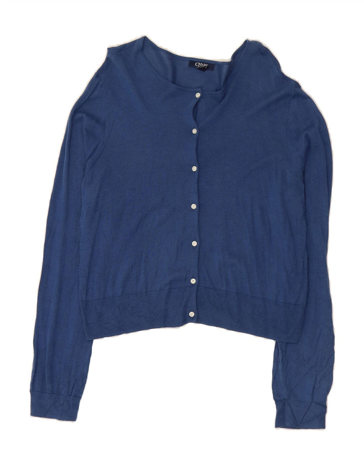 CHAPS Womens Crop Cardigan Sweater UK 18 XL Navy Blue Cotton Vintage Chaps and Second-Hand Chaps from Messina Hembry 