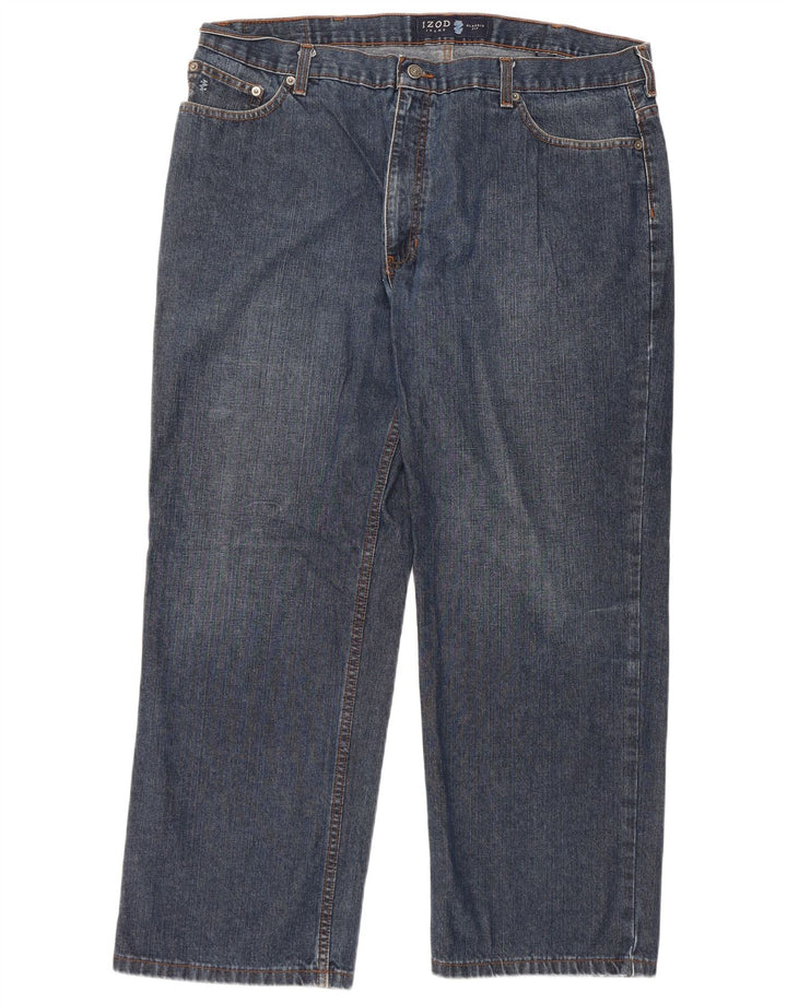 IZOD Masculino Classic Fit Jeans Reto W40 L30 Azul Algodão