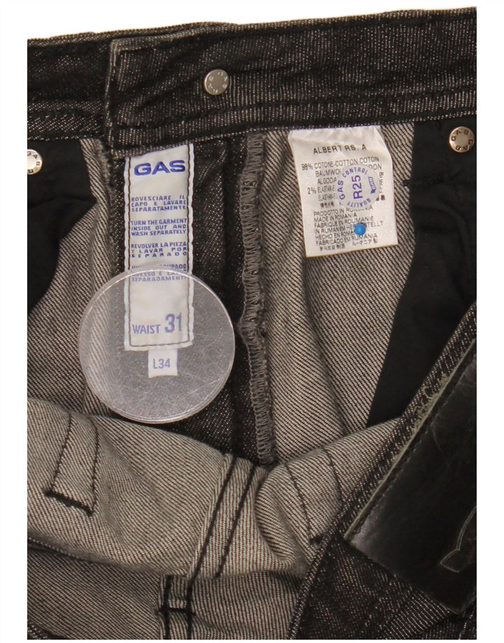 Calça jeans reta feminina Gas W31 L26 algodão preto