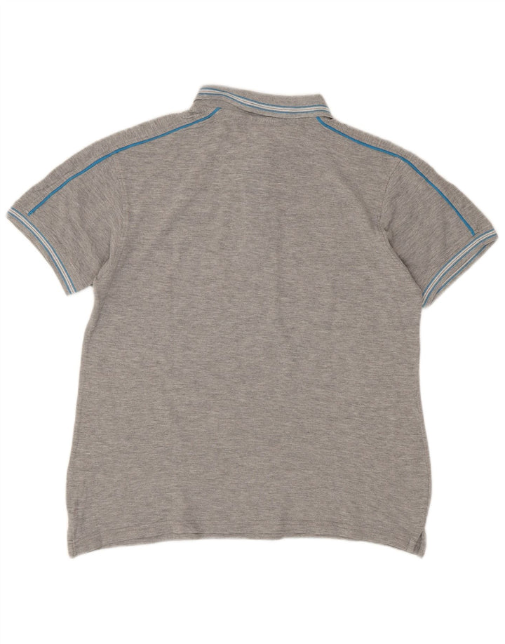 Camisa polo masculina Lotto grande algodão listrado cinza