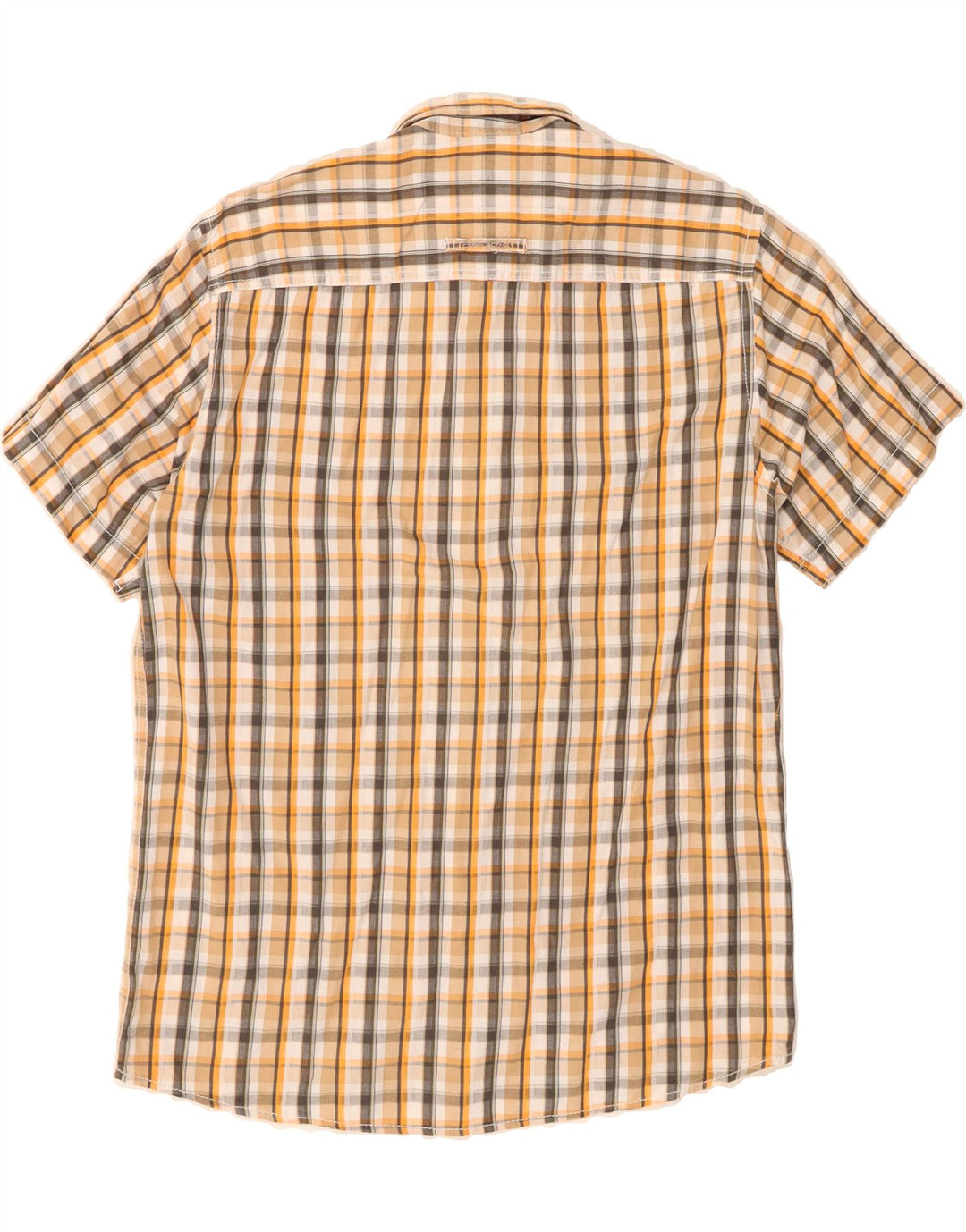 CAMEL ACTIVE Mens Short Sleeve Shirt Medium Orange Check Cotton Vintage Camel Active and Second-Hand Camel Active from Messina Hembry 