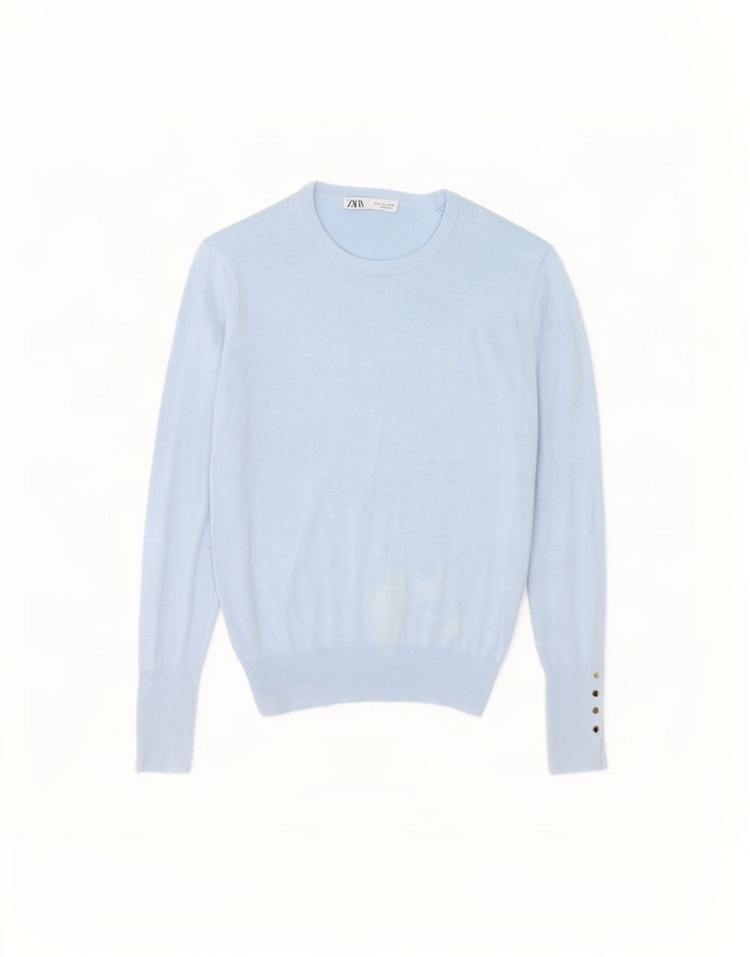 Zara Suéter feminino com gola canoa e gola redonda, Reino Unido 16, grande, azul