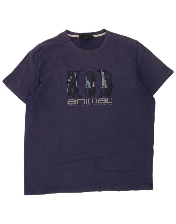 Camiseta Animal Masculina Gráfica Top XL Azul Marinho Algodão