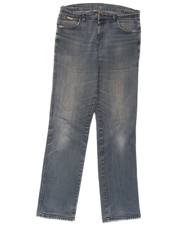 Wrangler Masculino Texas Stretch Straight Jeans W34 L36 Azul Algodão