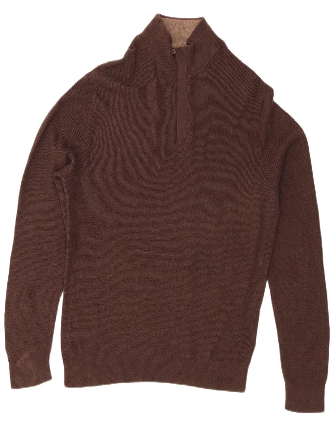 Suéter masculino Massimo Dutti com zíper e gola XL de algodão marrom