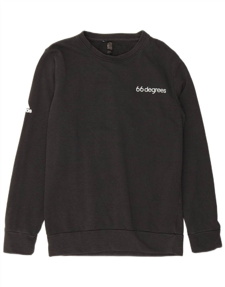 Adidas Mens Graphic Moletom Jumper Pequeno Algodão Preto