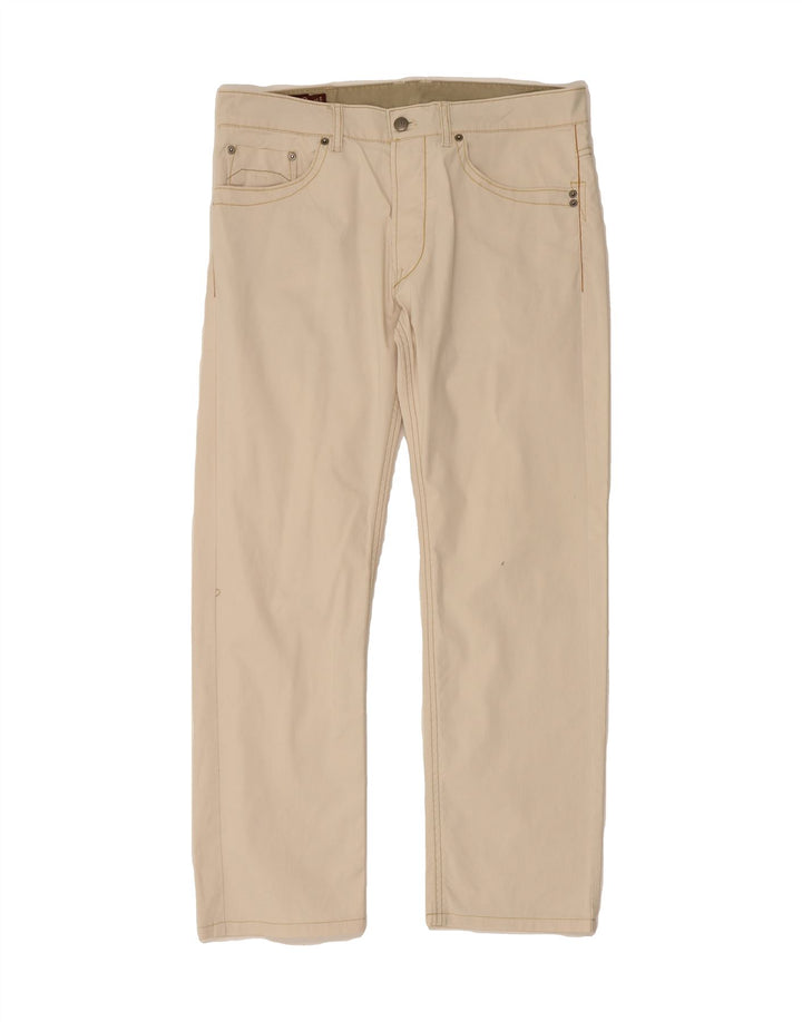 MARLBORO CLASSICS Mens Straight Casual Trousers W32 L27 Beige Cotton Vintage Marlboro Classics and Second-Hand Marlboro Classics from Messina Hembry 