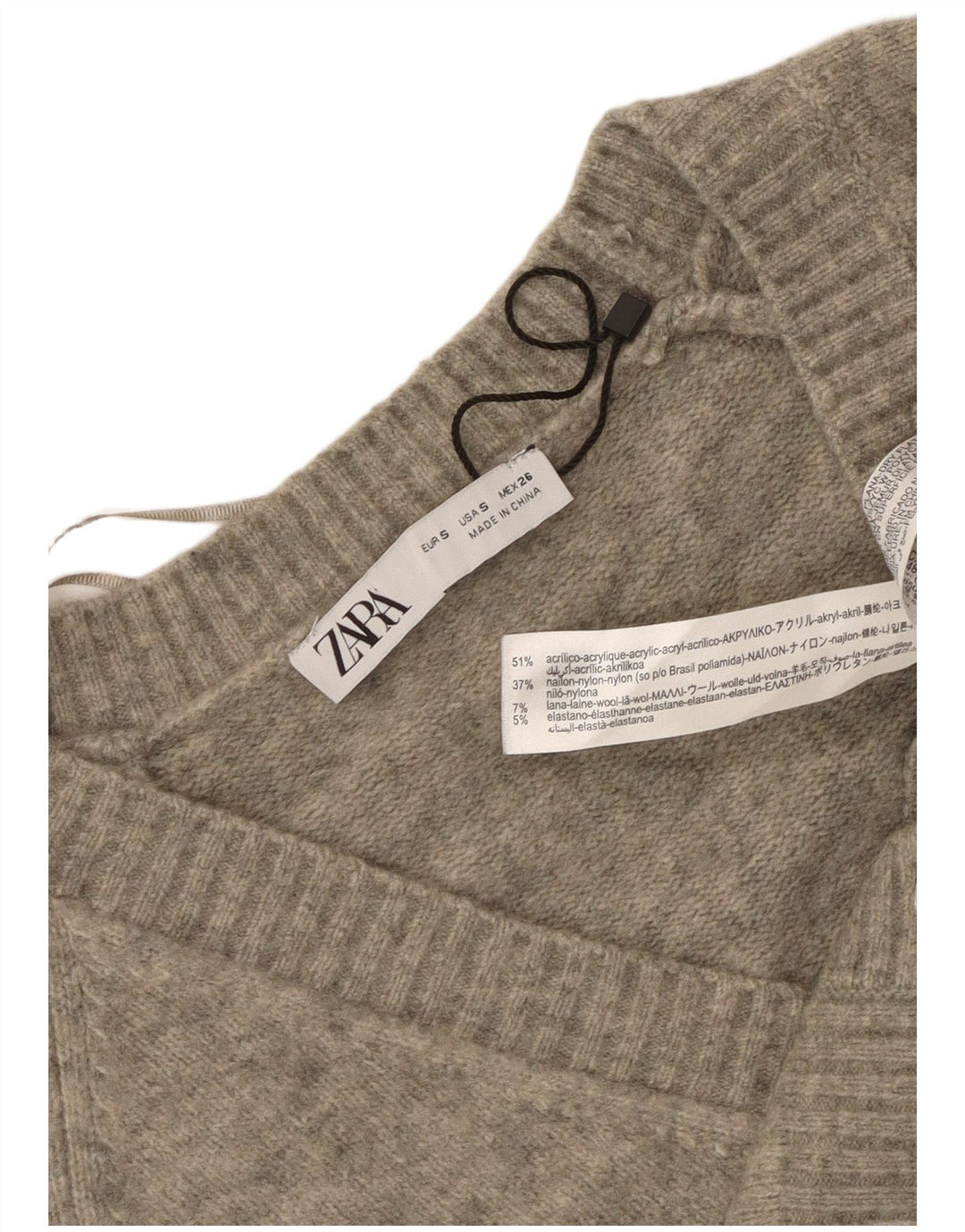 Suéter cardigã feminino Zara crop oversized Reino Unido 10 pequeno cinza manchado