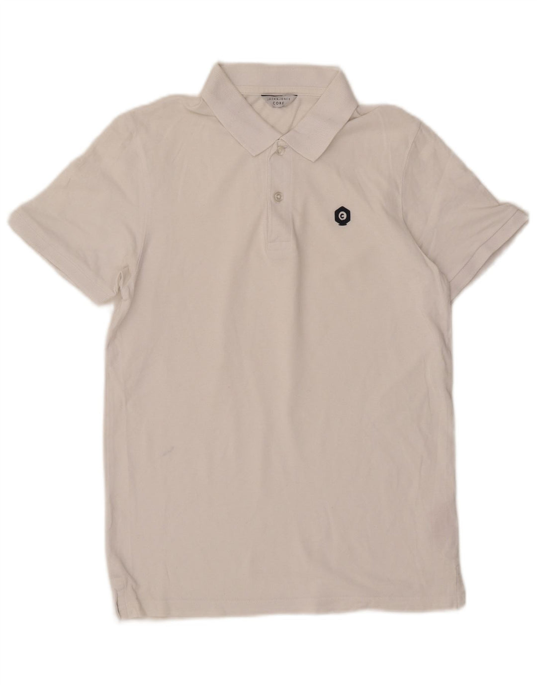 Camisa polo masculina Jack & Jones pequena de algodão branco
