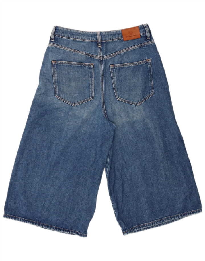 Bermuda jeans feminina Massimo Dutti EU 38 pequeno W28 azul