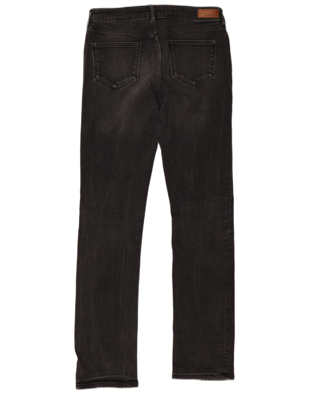 Calça jeans reta feminina Fat Face UK 12 médio W30 L31 algodão preto