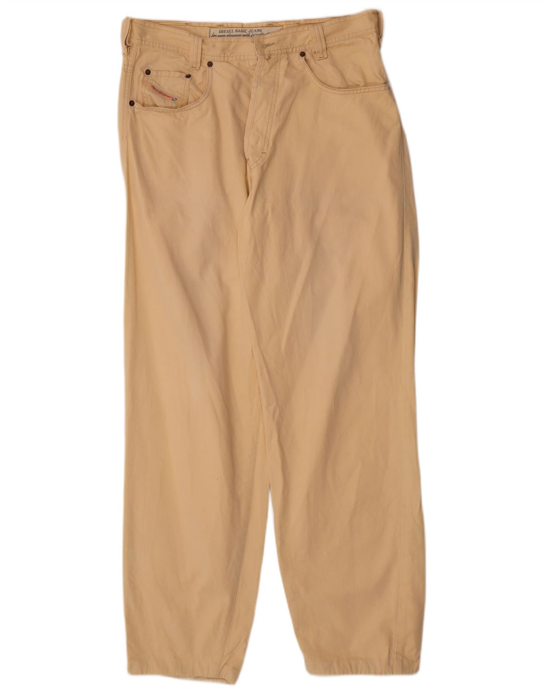 Calça casual reta masculina DIESEL W34 L33 algodão bege