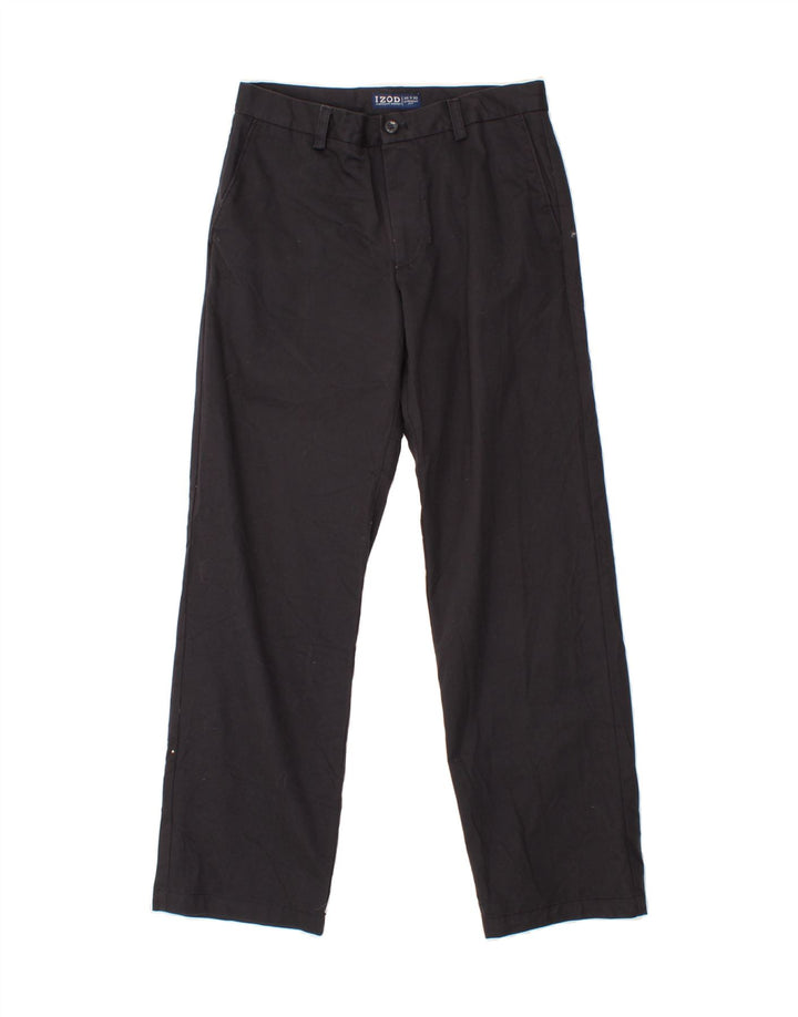 IZOD Womens Straight Chino Trousers  W30 L32 Black Cotton Vintage Izod and Second-Hand Izod from Messina Hembry 