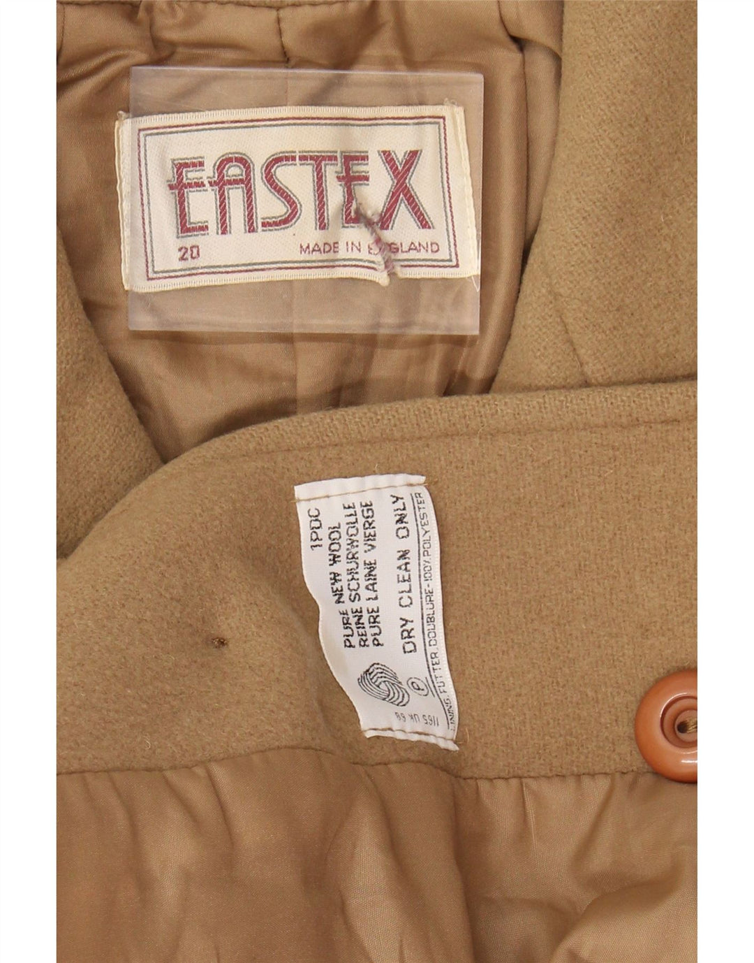 Sobretudo feminino EASTEX UK 20 2XL bege lã nova
