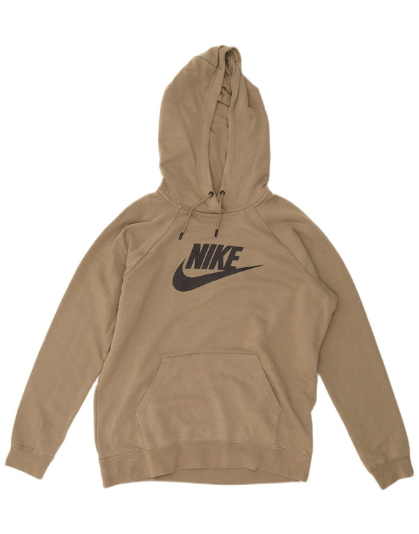 NIKE Mens Graphic Hoodie Jumper Grande Algodão Cáqui
