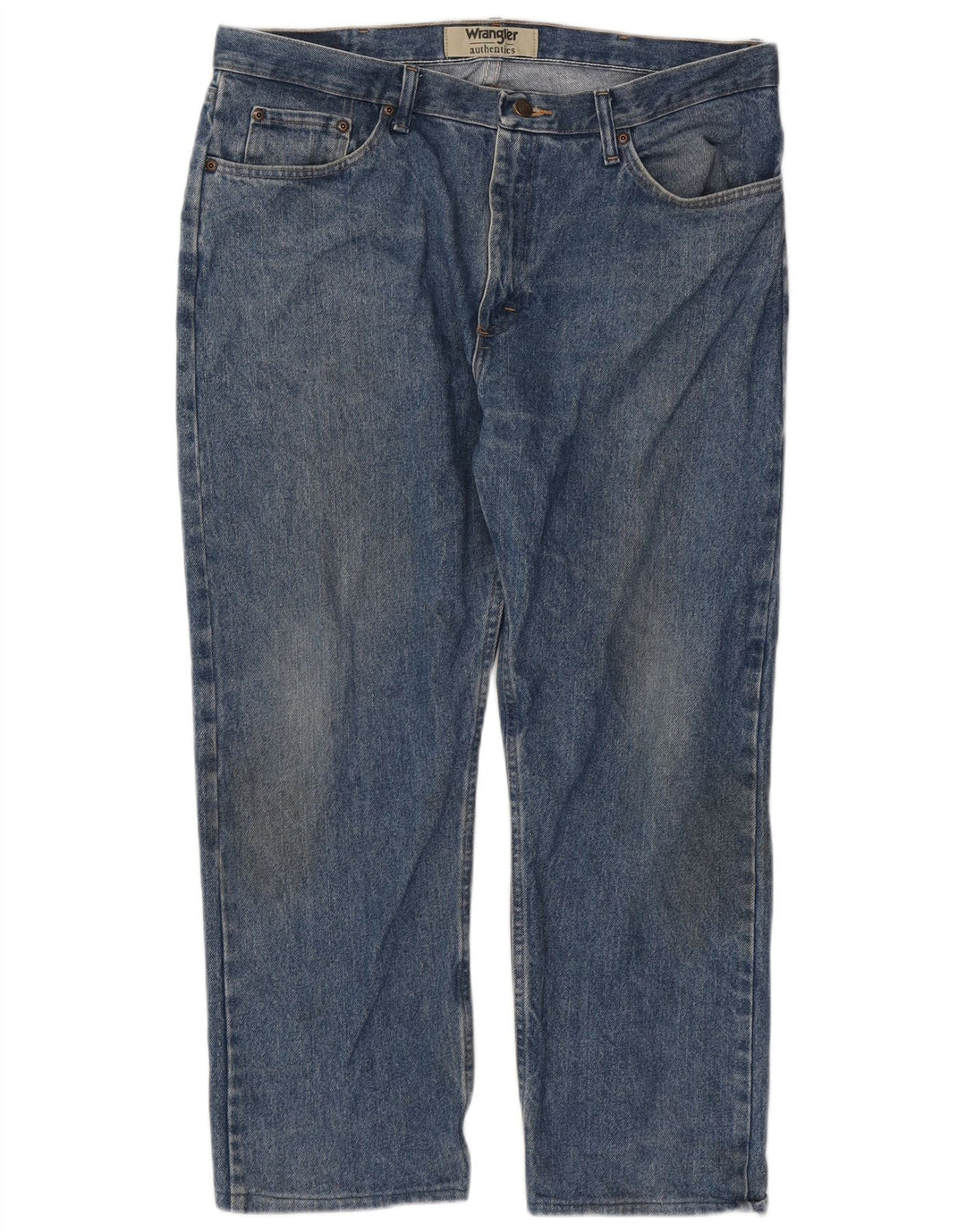 Wrangler Mens Straight Jeans W38 L26 Azul Algodão