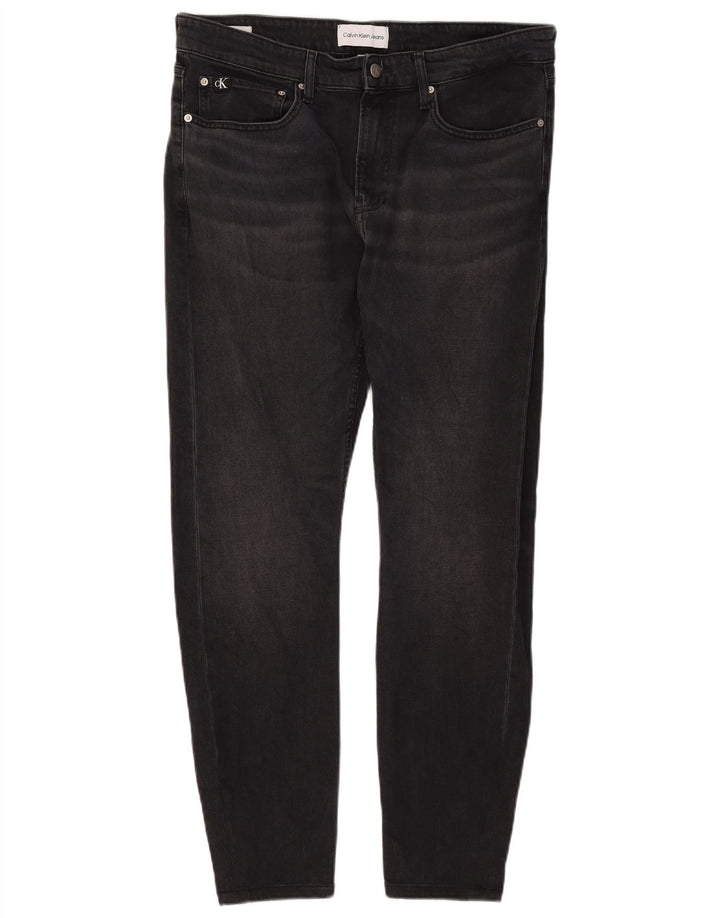 Calvin Klein Mens Jeans Slim W33 L32 Algodão Preto