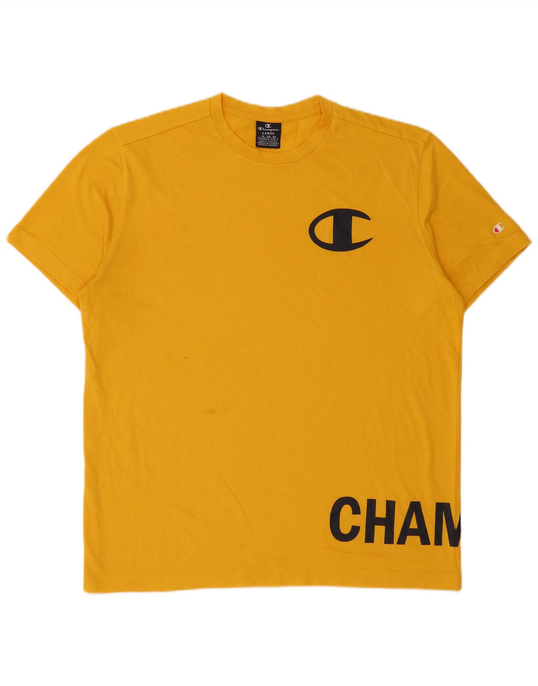 Camiseta masculina gráfica Champion grande amarelo