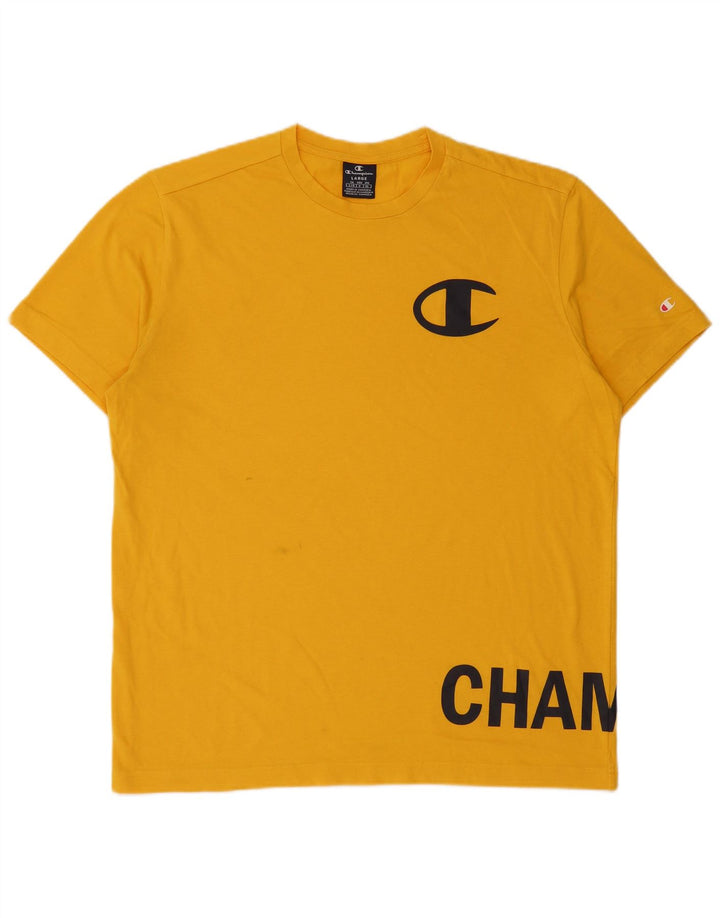 Camiseta masculina gráfica Champion grande amarelo