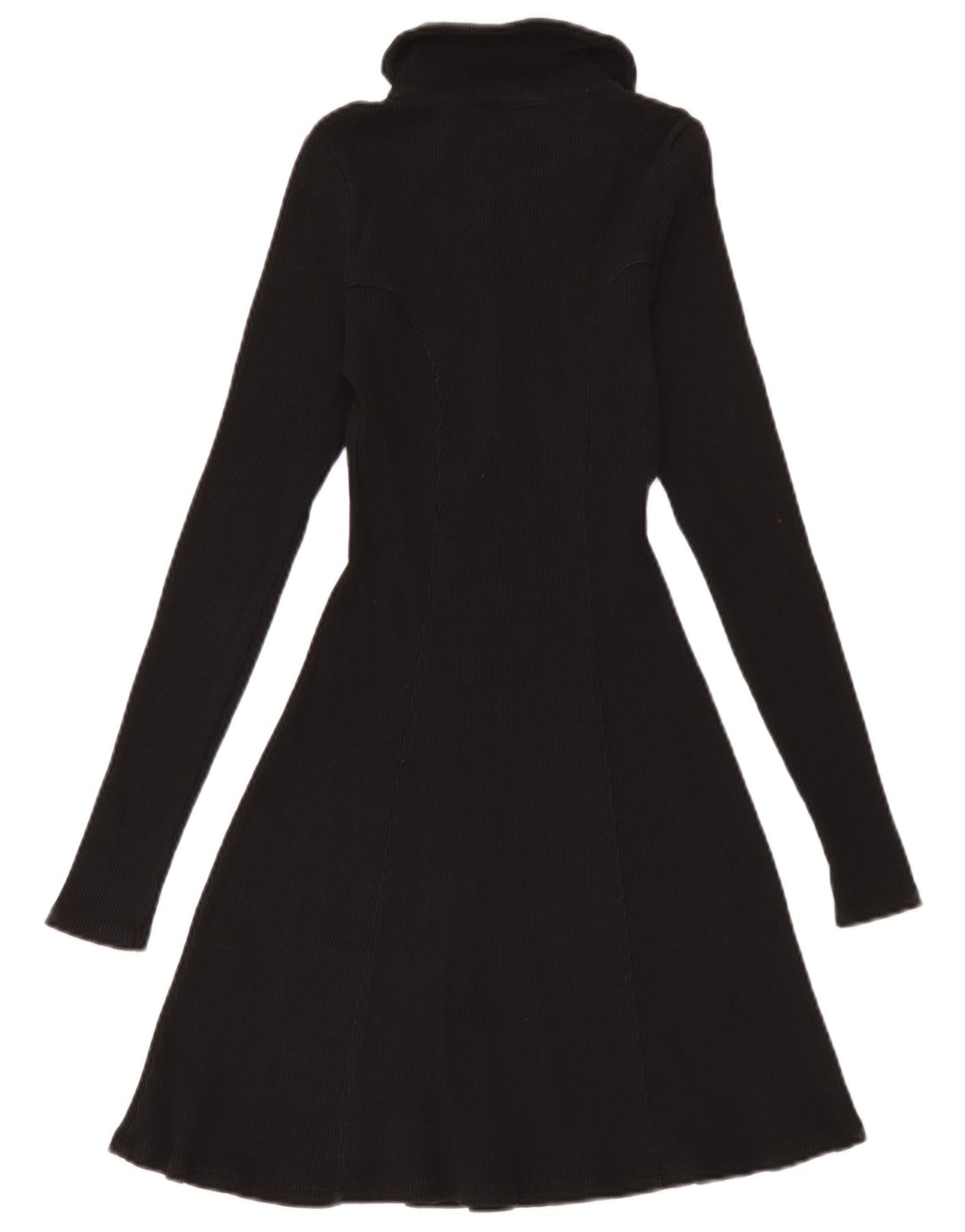 Vestido polo feminino de manga comprida Zara UK 12 médio preto