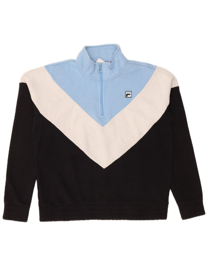 Moletom feminino Fila Jumper UK 16 grande bloco colorido multicolorido